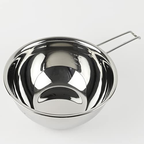 Pearl Metal At Aqua HB-4136 Stainless Steel Bowl with Handle, 18cm, Graduations, Dishwasher Safe