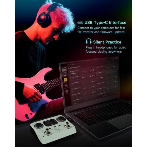 FLAMMA FF20 Looper Pedal Drum Machine with Screen, 300 Minutes of Recording Time, 220 Drum Grooves, 100 Loop Slots, Time Stretching, Auto Record, USB