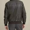 Biker Motorcycle Brown Handmade Genuine Lambskin Soft Leather Men Bomber Jacket