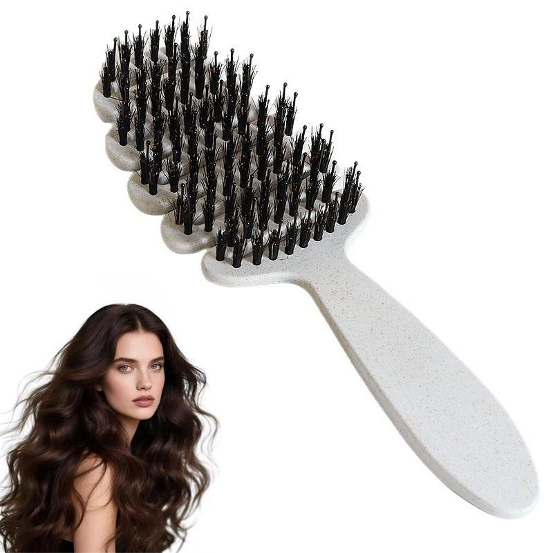 Volumizing Boar Bristle Hair Brush,Smoothing Dual-Style Hair Brush with Fluff-Up