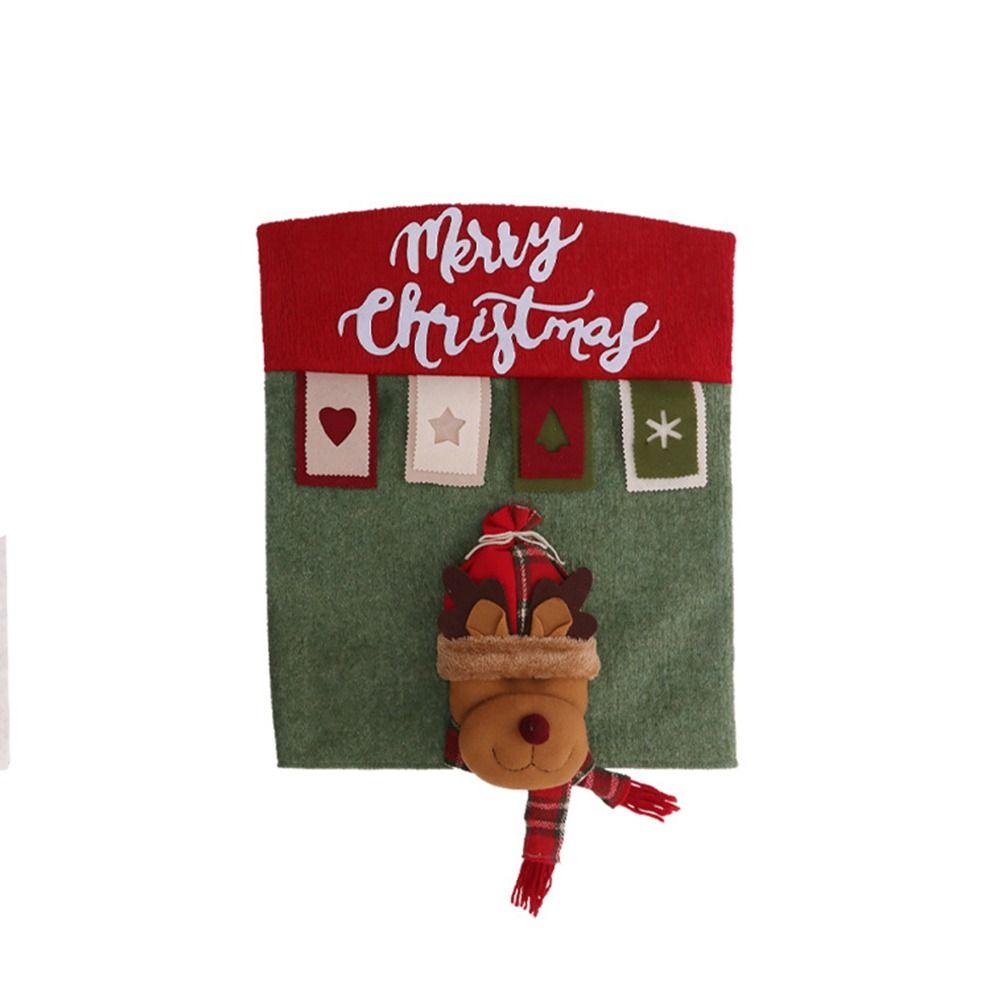 Cartoon Chair Back Covers Santa Claus Snowman Chair Protector Christmas Seat Cover  Home