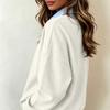 Women's Casual Color Block Collared Long Sleeve Pullover Sweatshirt for Everyday Wear