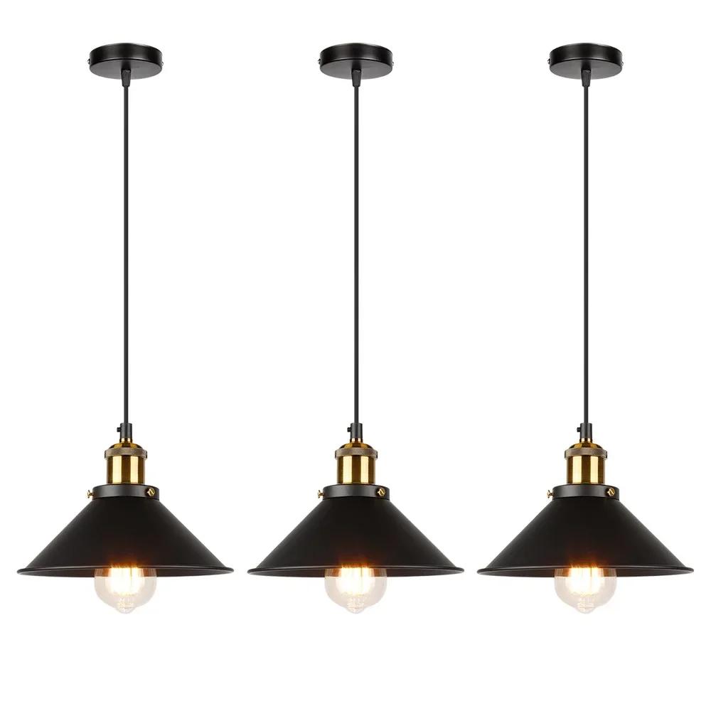 Vintage Iron Black Pendant Lights Nordic Industrial Wind Loft Hanging Lamp for Restaurant Kitchen Bar Living Room Home Decor