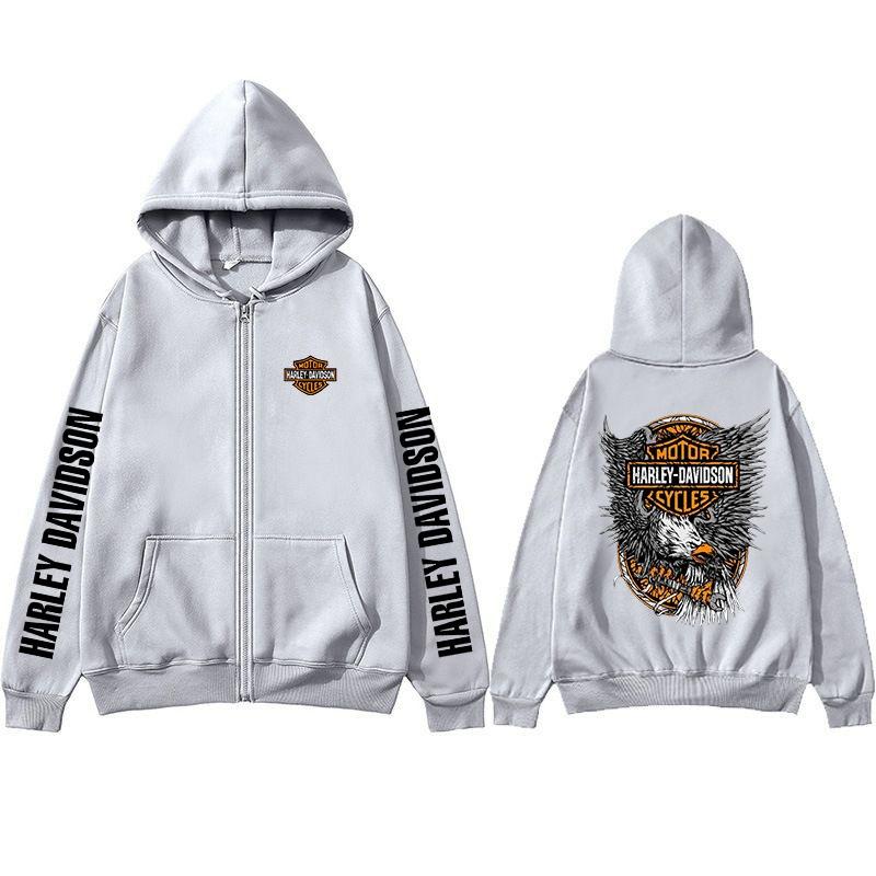 Motorcycle Hooded Sweatshirt Spring Man Printing Zipper Hoodie Outdoor Sports Loose Ventilate