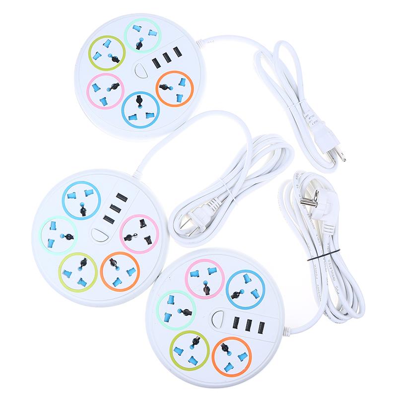 Priză Universală cu 2/3 Pini Tip EU/US, cu 5 Prize AC, 3 Porturi USB Tip-C, Cablu de Extensie 2/3/5M, Priză de Alimentare, Priză Electrică