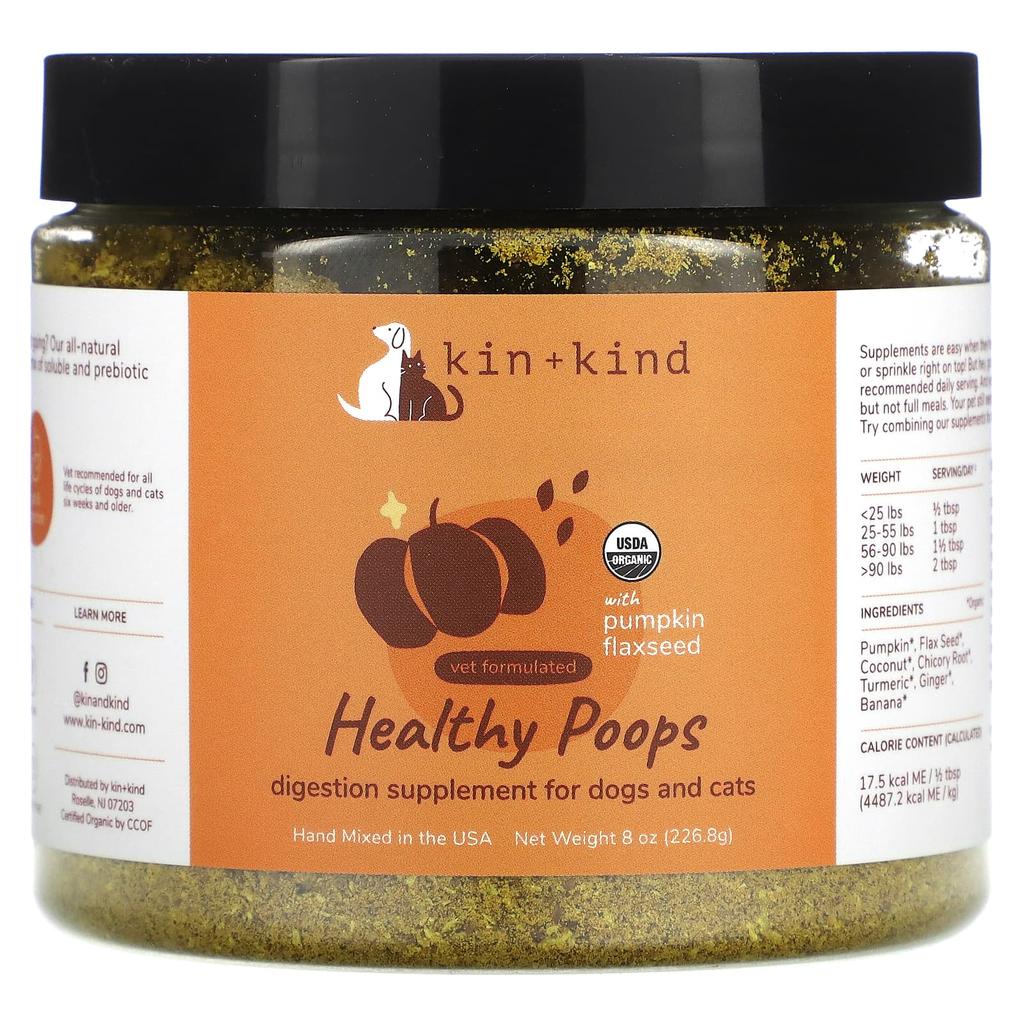 Kin+Kind, Healthy Bowel Movement, with Pumpkin Flaxseed, for Dogs and Cats, 8 oz (226.8 g)