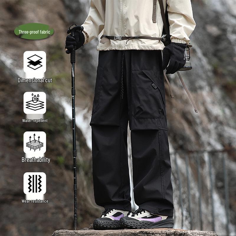 Men's American Style Cargo Pants: Loose, Water-Repellent Outdoor Work and Casual Wear for Autumn/Winter.