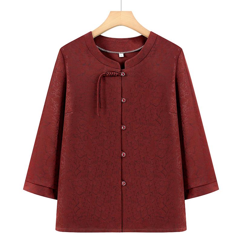

Chic Summer Blouse for Women 60s-70s, Grandma Style, Loose Fit for Seniors 4XL (suggested for 65-73 kg) іржавий/червоний