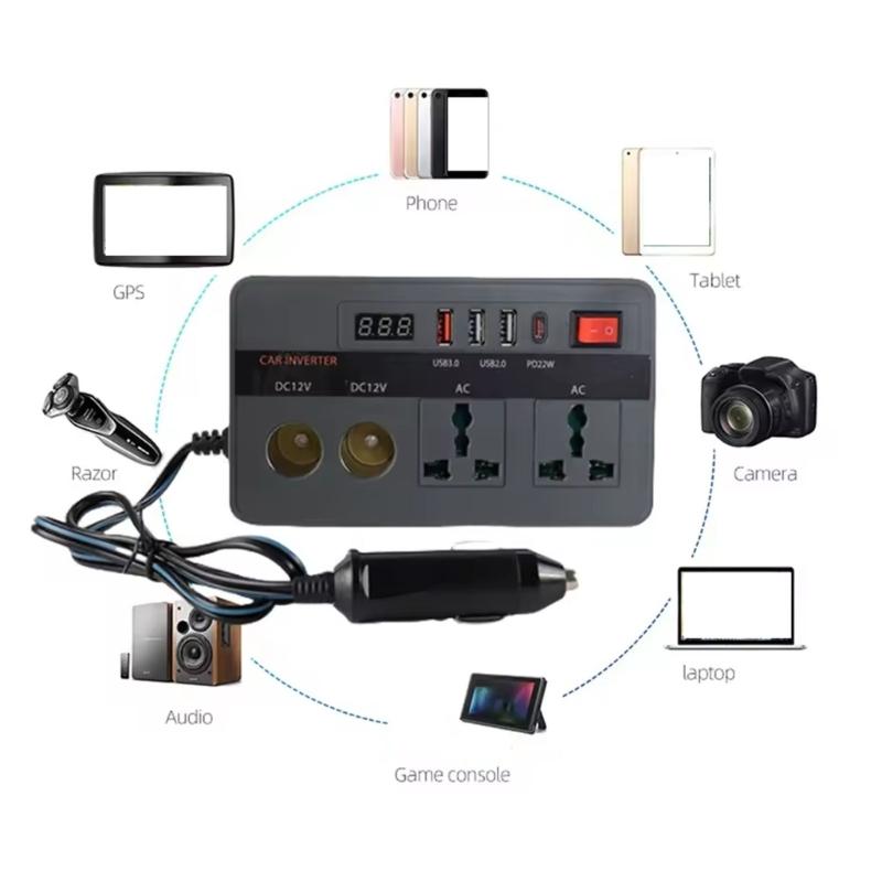 300W Vehicle Adapter 12V To 220V Power Inverter With