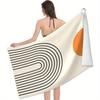 Bohemian Aesthetics Minimalist Beach Towel, Soft Absorbent for Bathroom Pool Camping Travel