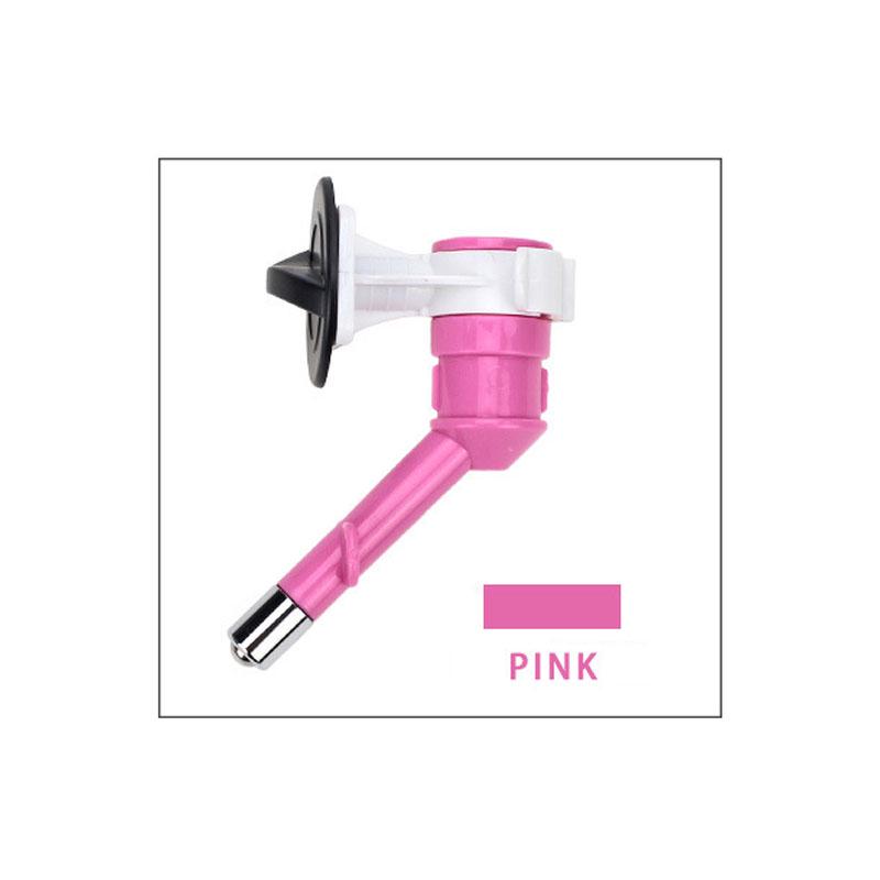 

Cat Dog Pet Drinking Kit Portable Hanging Water Dispenser Fountain Bottle Head рожевий
