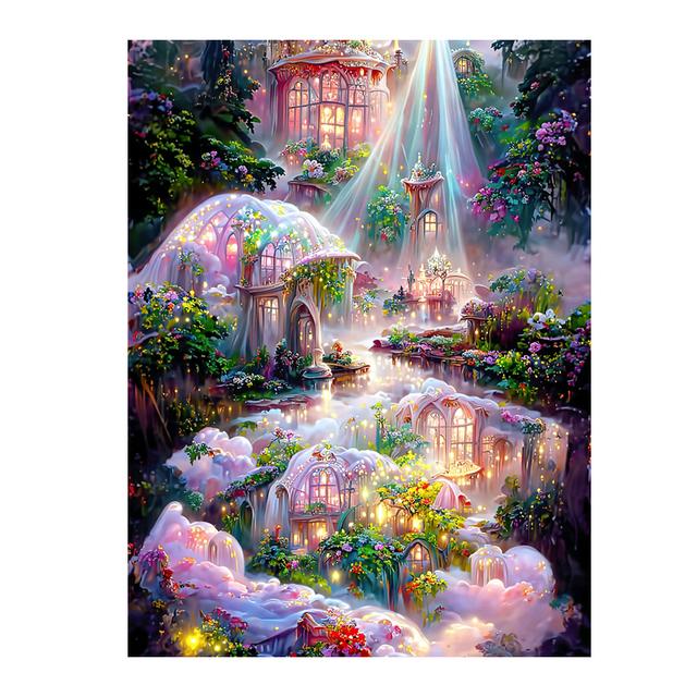 

Алмазная картина Фэнтези Мечта Сад Пейзаж Вышивка крестиком Замок Алмазная вышивка DIY Художник Украшение гостиной стены Подарок U67 round 80x60cm красный