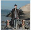 Men's 2023 Retro Japanese Plaid Loose Long Sleeve Shirt for Spring and Autumn