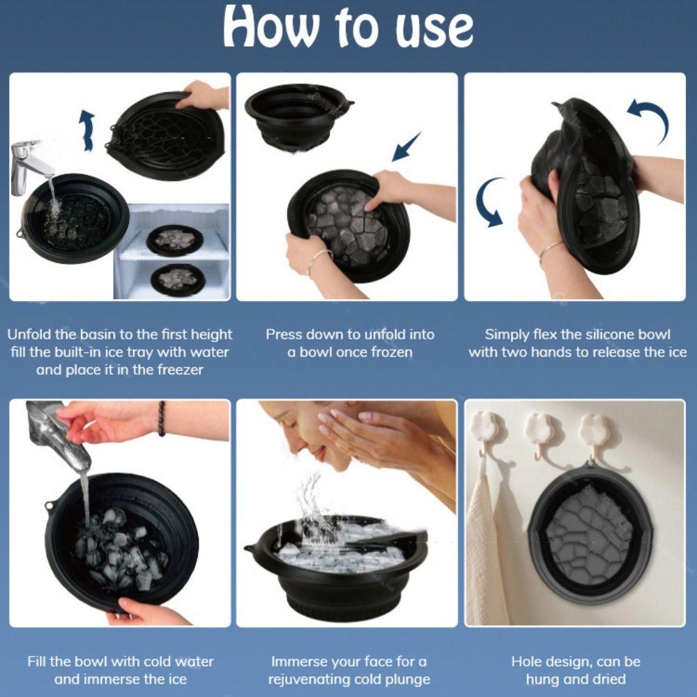 Portable Silicone Ice Bath Washbasin Foldable Improved Blood Circulation Ice Washbowl Relief Stress Rapid Cooling Bathing Home