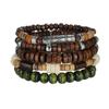 5/6 pcs/set Wood Bead Bracelet Set Bohemian Style Hand Ring Personality Men Bracelets  Gift