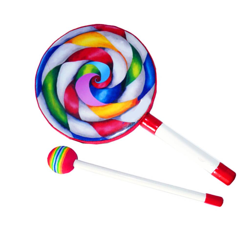 Children Hand Drum Multicolor Rainbow Percussion Instrument Musical Sound Education Tool 6in