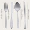5Pcs/Set Travel Camping Cutlery Set Portable Tableware Stainless Steel Chopsticks Spoon Fork Steak Knife with Storage Case