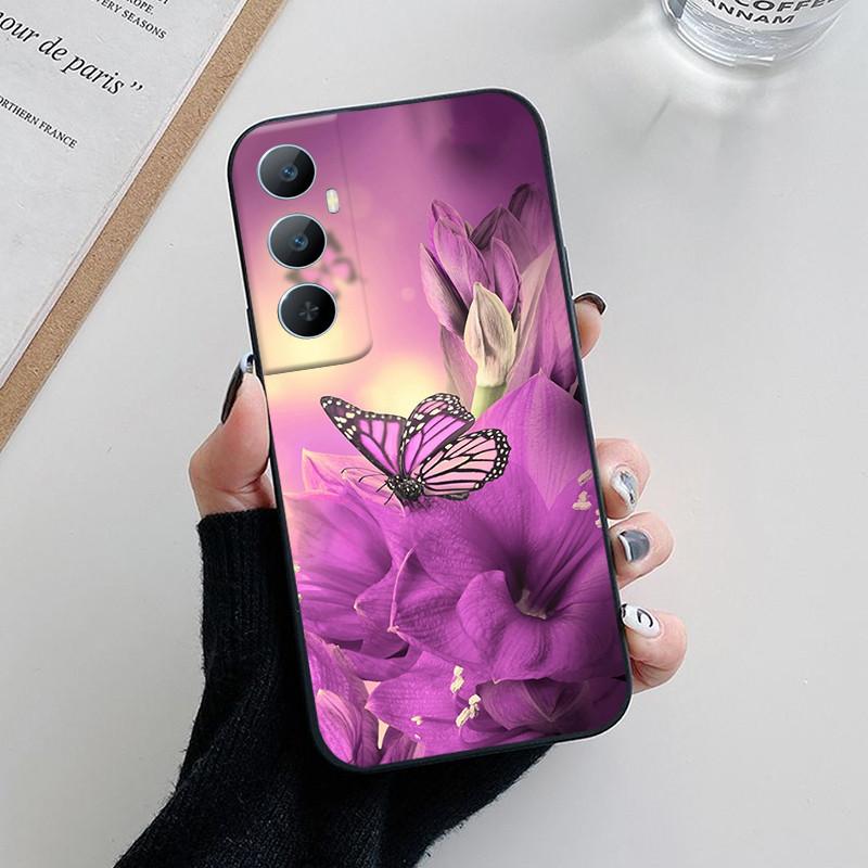 For Realme C65 Case C 65 Lovely Cartoon Flower Painted Soft Silicone Phone Cover For Realme C65 4G Funda Coque RealmeC65
