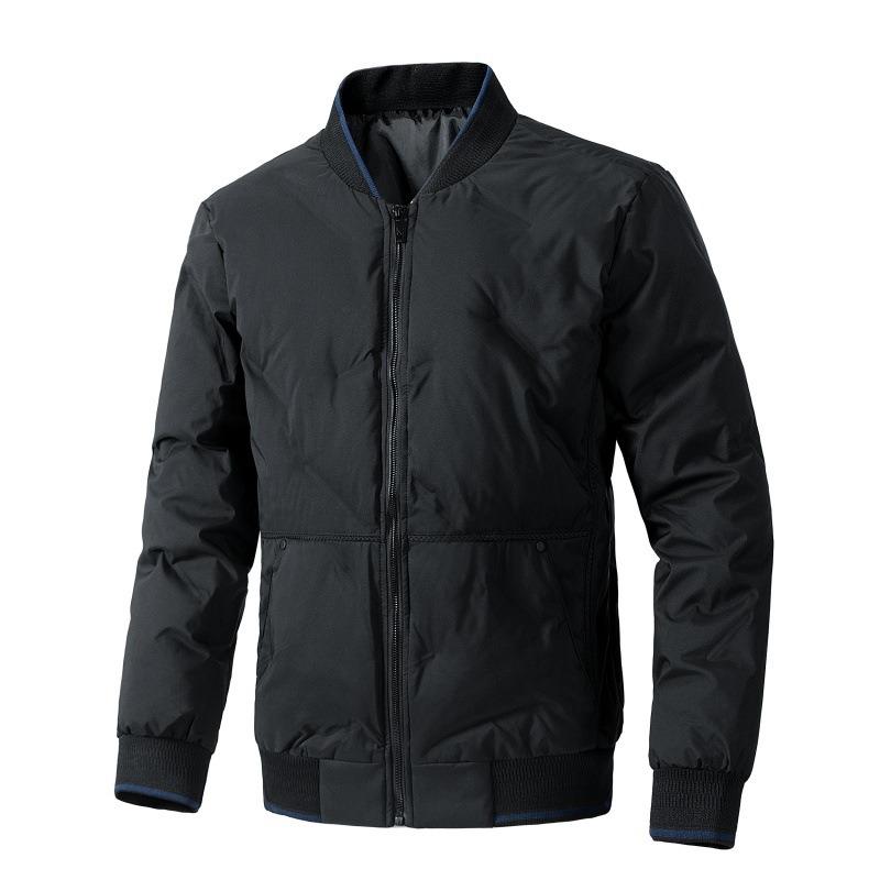 

New Down Cotton Clothes Men s Large Size Winter Thickened Warm Bread Clothes Short Baseball Collar Jacket Trendy 8XL чорний