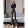 Women's 2026 High-Waisted Slimming Black Micro Flare Suit Pants – New Style Straight-Leg Casual Trousers.