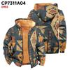 Men's Print Long Sleeve Pocket Coat Fashion Plus Velvet Overcoat