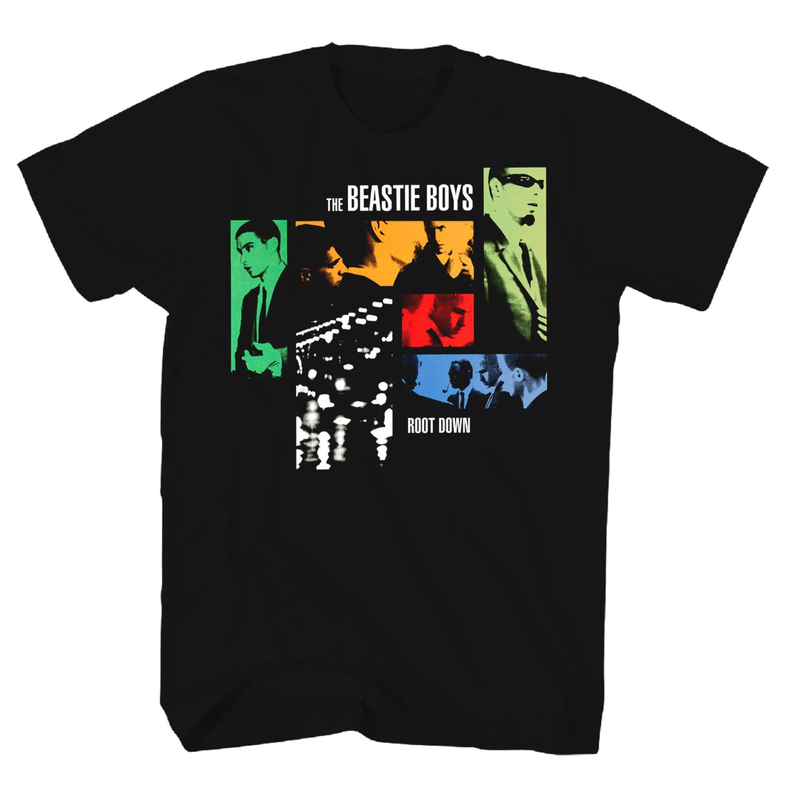 Beastie Boys Root Down Front and Back Print T Shirt Mens Licensed Rock Tee Black S