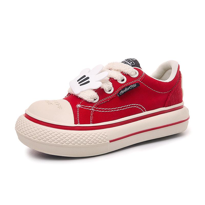 

Национальный тренд большая голова джинсово-синие парусиновые туфли весна женские Микки коллаборация универсальные плоские белые туфли Women s 40 красный