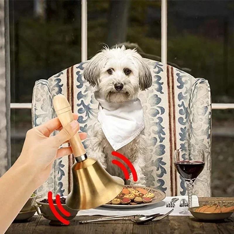 Kreative hölzerne Weihnachtshandglocke Jingle Bells knackigen Ton Weihnachtsmann Attraktion Aufmerksamkeit Schule Hochzeit Party Supplies