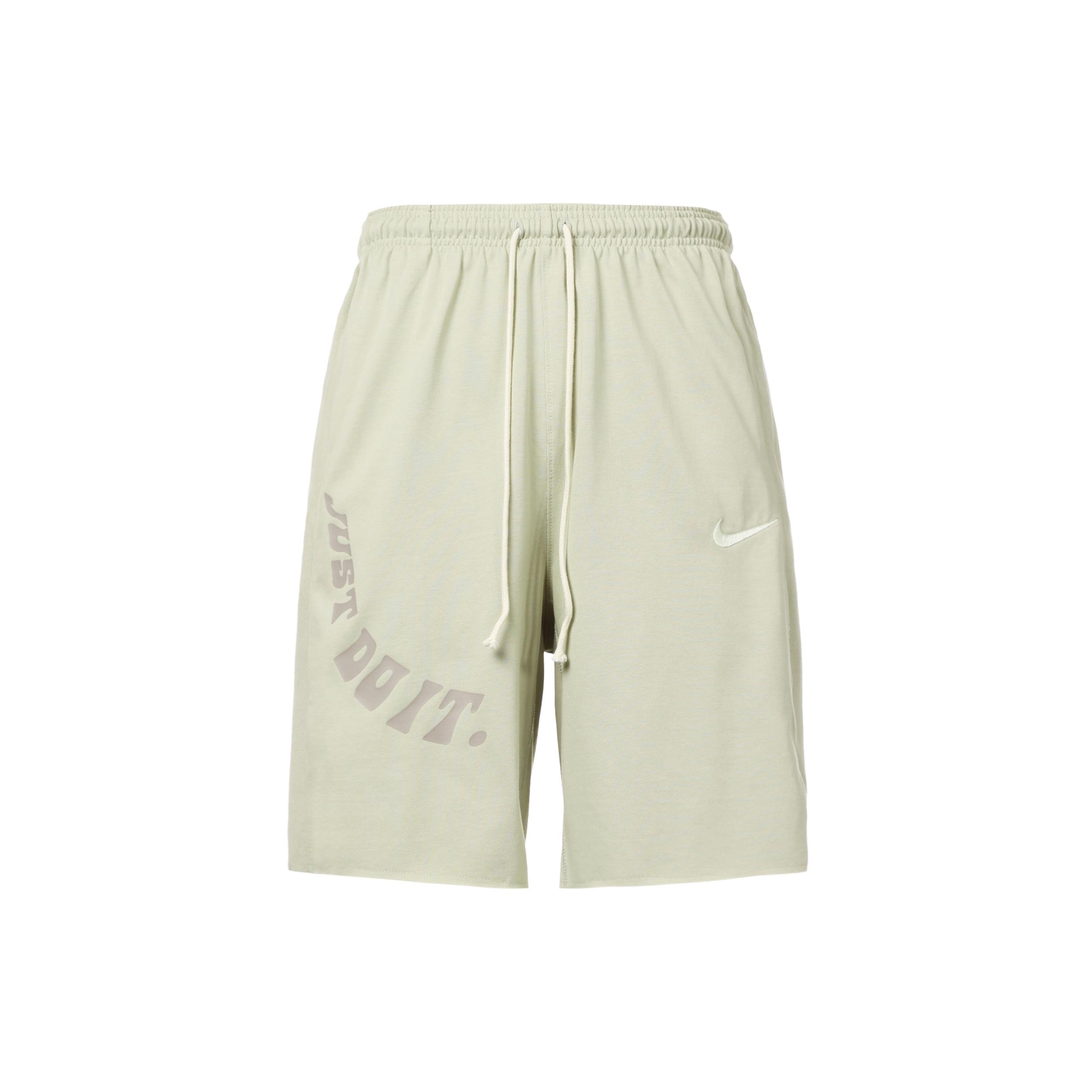 Men s Nike Logo Embroidered Alphabet Printing Elastic Waistband Straight Casual Shorts Light Stone Gray DX6136-118 XXXL