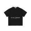 Oversized T Shirt Black Victory Cross Print Casual Streetwear Men's Top
