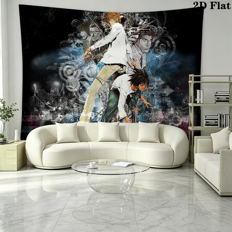 Death Note Anime Wall Tapestry Aesthetic Wall Hanging Printed Fabric Blanket Decorative Tapestries for Bedroom Living Room Home Decor