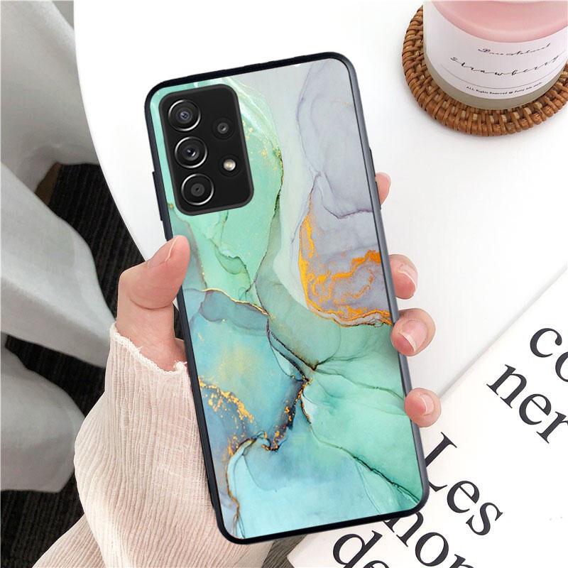 Green Blue Purple Marble Phone Case for Samsung Galaxy A13 A22 A12 A32 A71 A11 A21S A33 A52 A72 A51 A50 A70 A31 M31