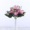 30cm Rose Pink Silk Peony Artificial Flowers Bouquet 5 Big Head Cheap Fake Flowers Wedding Decorate
