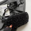 Women Trendy Crossbody Bag PU Leather Sequin Solid Shoulder Bag Adjustable Strap Shining Single Shoulder Bag
