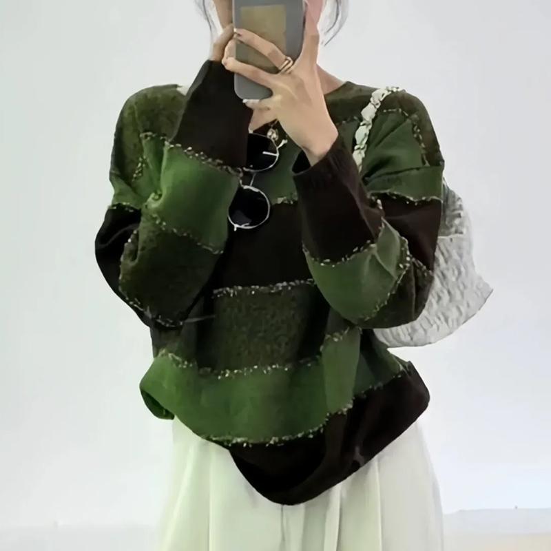 Tops for Women Pullover Women Autumn Winter Thickened Pullover Warm Knitted Stretchy Long Sleeve Oversize Jumper Tops