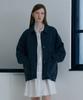 Jucyjudy J Oversized Half Black Denim Jacket Jyjk621C