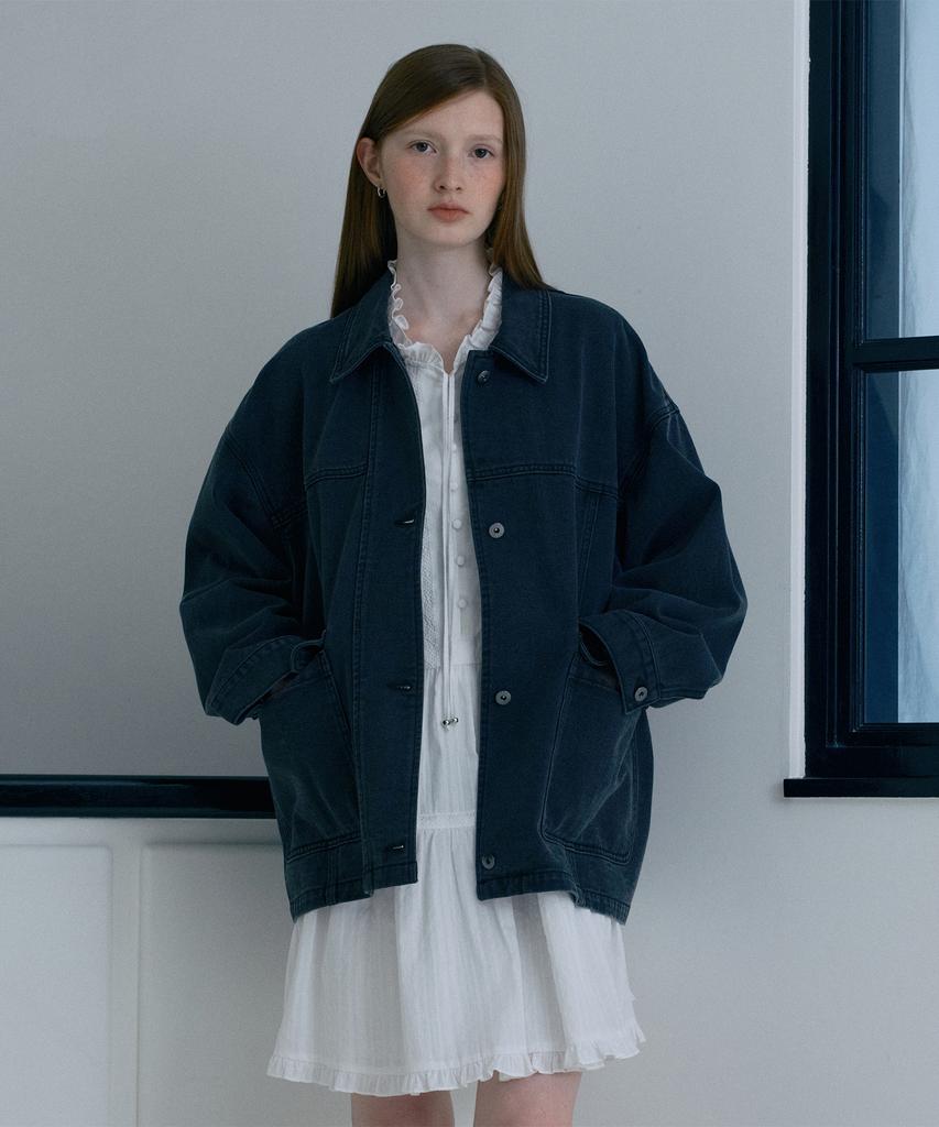 Jucyjudy J Oversized Half Black Denim Jacket Jyjk621C