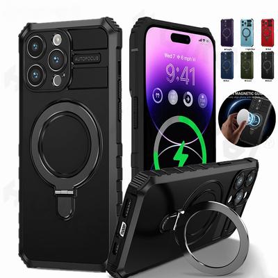 Pouzdro Magsafe Stand pro iPhone 15 Pro max 14 Pro max 14 13 Pro 12 11/SAmsung S24 S23 S22 S21 Ultra S20 FE Kryty magnetického kroužku Ring
