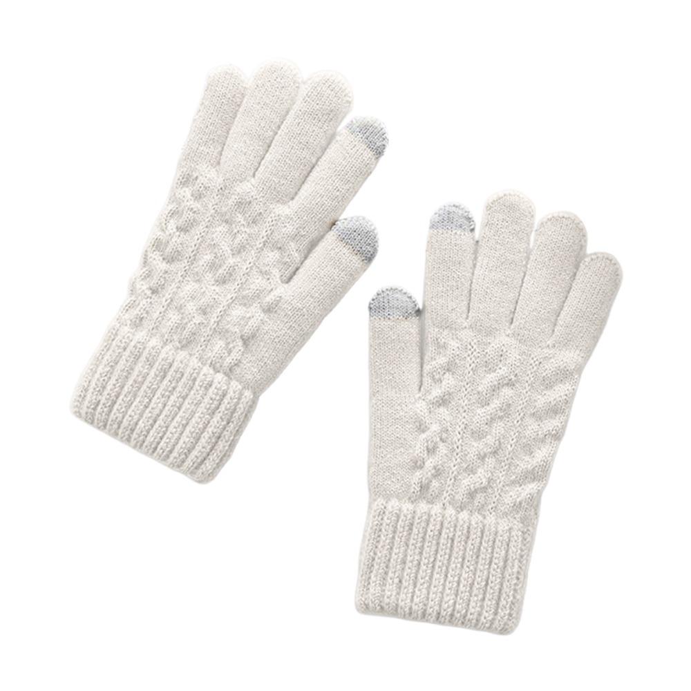Fashion Style Thick Warm Women's Knitted Gloves Windproof Touch Screen Outdoor Gloves Keep Warm Plush Cold-proof Gloves Gifts