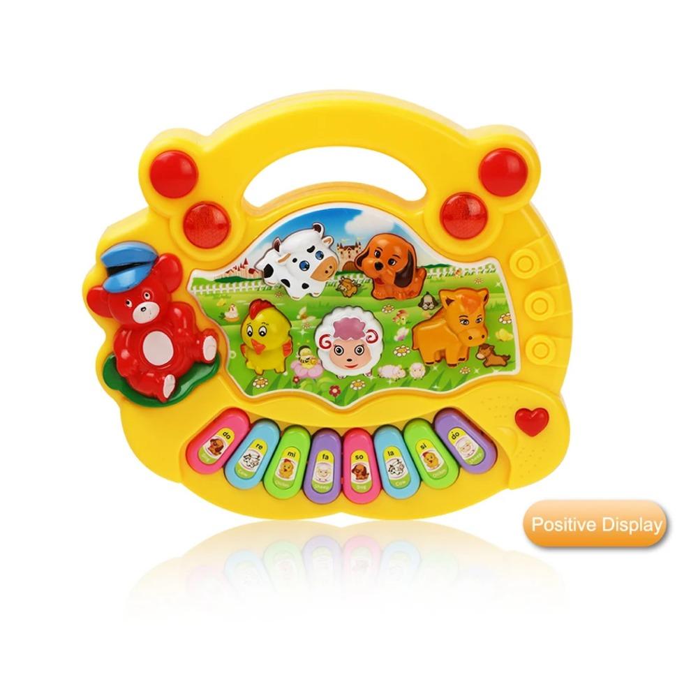 Baby Musical Toy with Animal Sound Kids Piano Keyboard Electric Flashing Music Instrument Early Educational Toys for Children