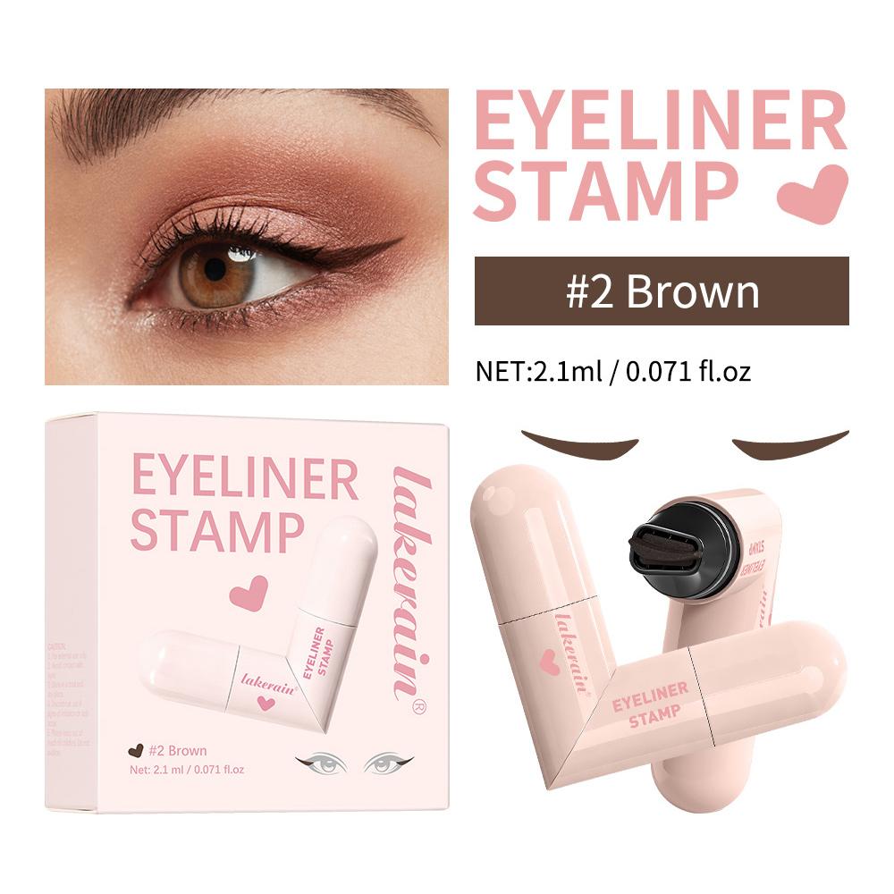 Lakerain Eyeliner Stamp One-Press Forming Beginner Friendly Fast Drying Formula Waterproof Sweat-proof Intense Color Eyeliner
