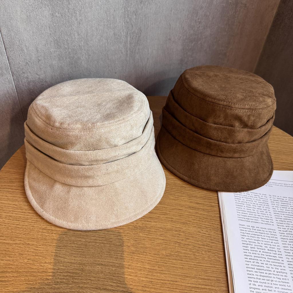 Vintage Suede Beret Hat Short Brim Newsboy Cap For Street Style And Use Daily