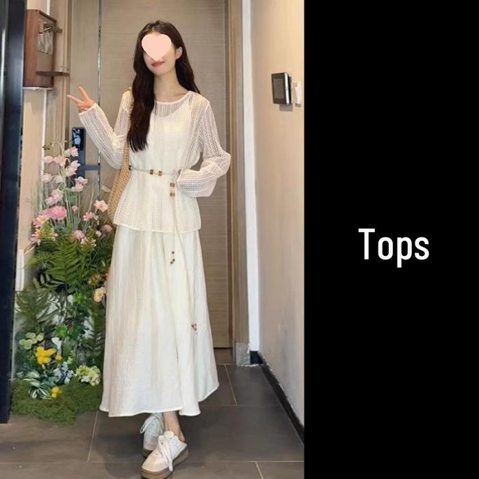 Women s Summer 2026 White Camisole Dress: Elegant Long Beach Vacation Outfit Medium