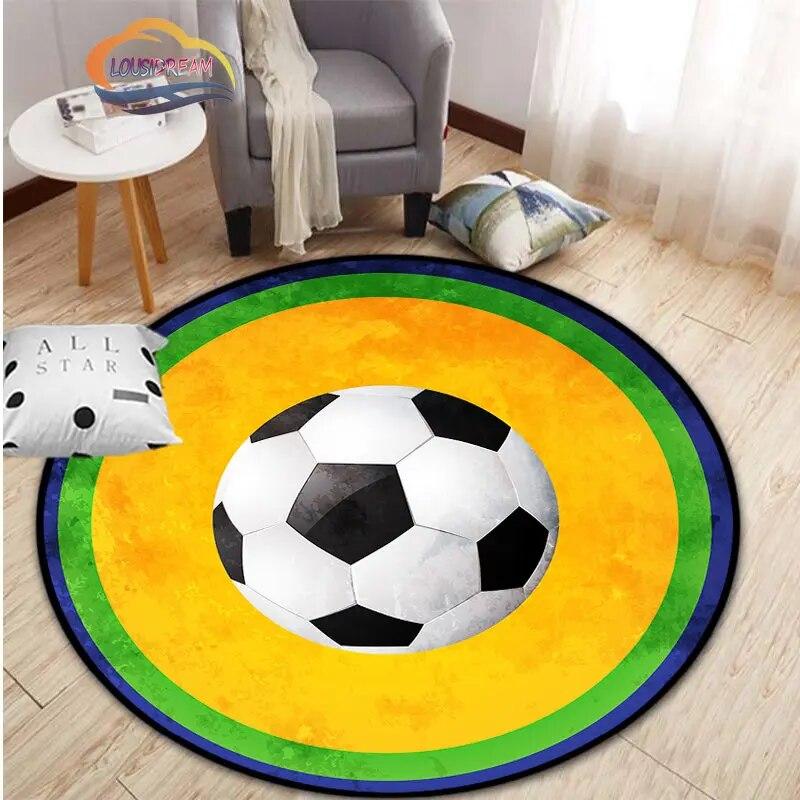 Εικόνες ποδοσφαίρου χαλί κινουμένων σχεδίων ποδοσφαίρου διακόσμηση σαλονιού στρογγυλή καρέκλα κρεβατιού χαλάκι σπίτι πόρτα εισόδου παιδιά