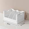 Desktop Book Storage Basket Stackable Large Capacity Folding Storage Box for Sundries Organizer Portable Storage Bin with Handle