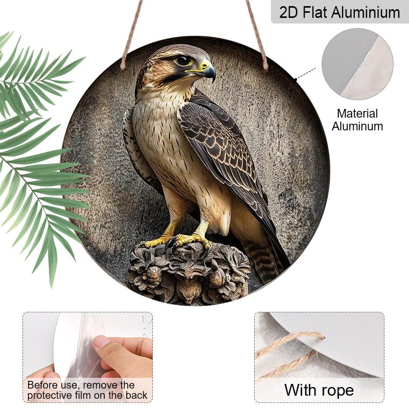 2D Flat Aluminum Eagle-Themed Wall Decor 7.87 Inches X 7.87 Inches Perfect for Farmhouses, Bars, Cafes, Parties, Front Doors, Porches, Indoor and