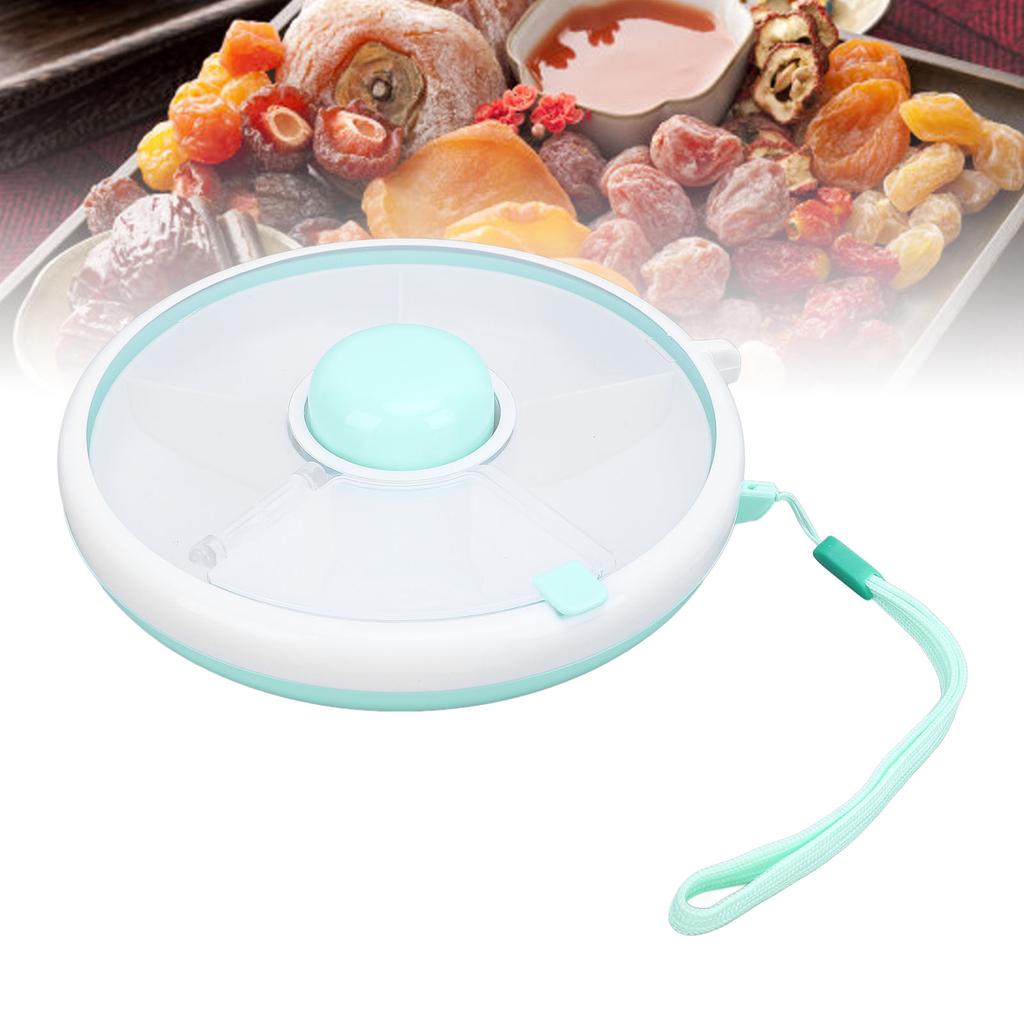 ZK30 360° Rotating Snack Container Large Capacity Sealing Kids Fruit Storage Box Bundle with Lid for Home Mint Green