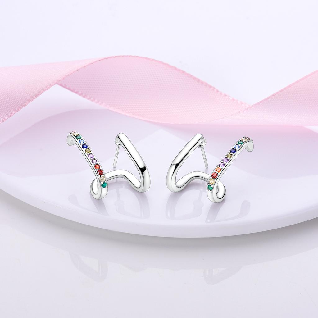 925 Silver Earring Stud For Women Moon Star Cat Design Wedding Party Jewelry Gift Original Handmade