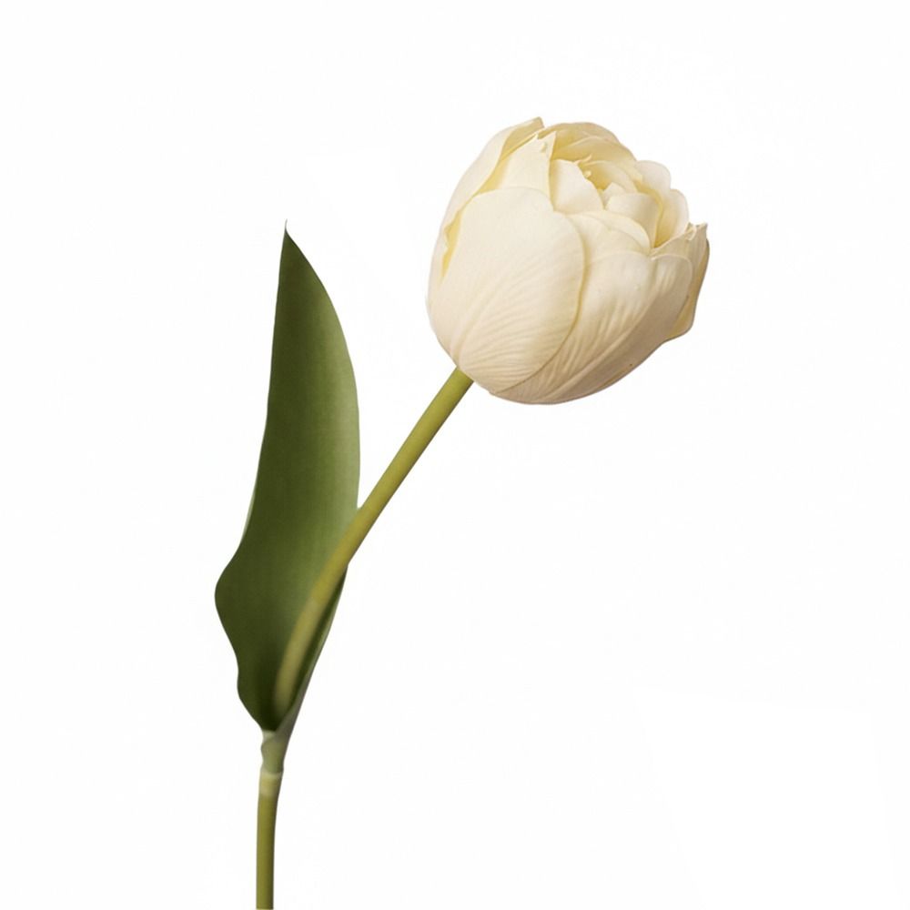 Multicolor Tulip Artificial Flower Silk Petals Photo Props Simulation Tulip Flower Green Leaf Faux Flowers Wedding Ornament