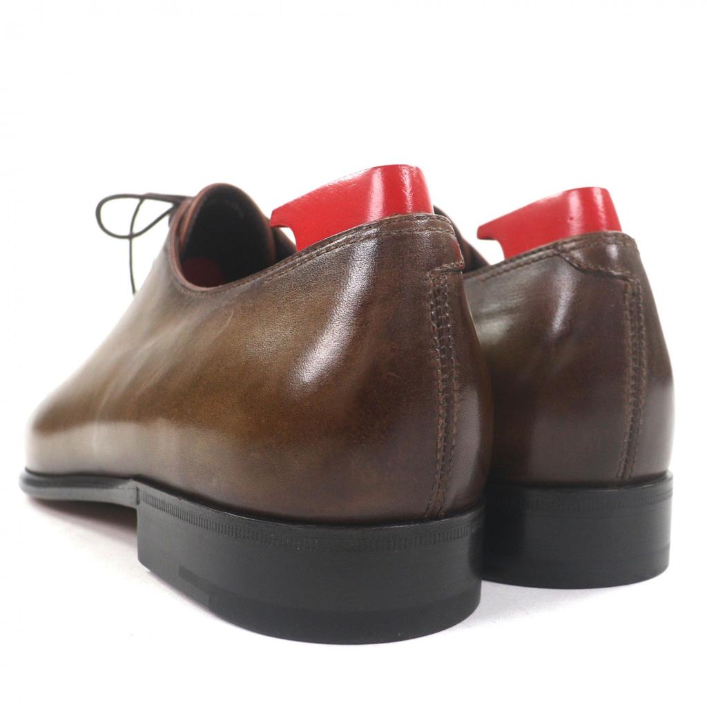 Pristine BERLUTI Leather Shoes Lapierre Prisse Khaki Leather Mens 6.5 Used